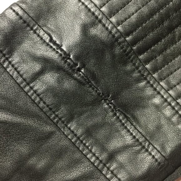 Faux Leather Black Pants (front) Petite - Picture 14 of 14